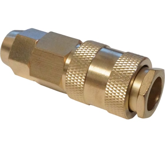 Изображение товара Быстроразъемное соединение пневматическое WIEDERKRAFT с обжимной гайкой под шланг 8х12 мм, латунь WDK-30SPB