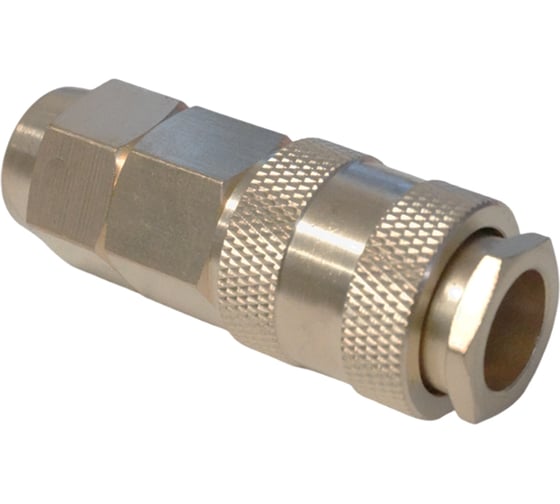 Изображение товара Быстроразъемное соединение пневматическое WIEDERKRAFT с обжимной гайкой под шланг 10х14 мм, латунь WDK-40SPB