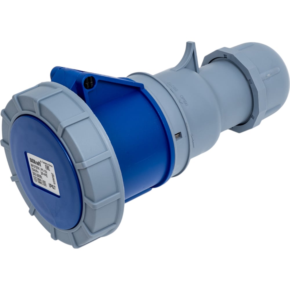 Изображение товара Розетка кабельная Dekraft переносная 2Р+РЕ 32А 220В IP67 РП-103