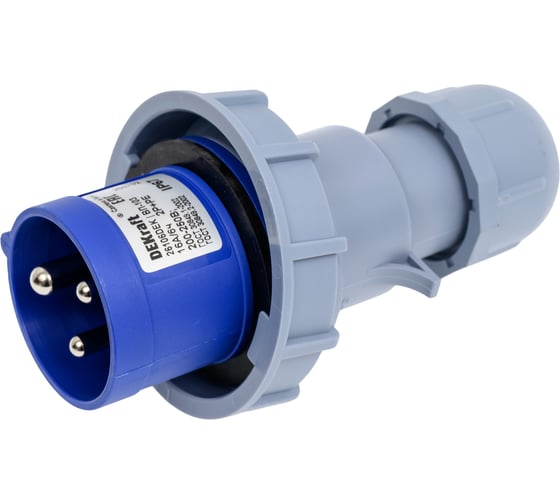 Изображение товара Вилка Dekraft перен. 2Р+РЕ 16А 220В IP67 ВП-103 26106DEK