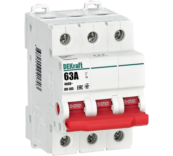 Изображение товара Выключатель-разъединитель Dekraft 3Р 63А ВН-105 17092DEK