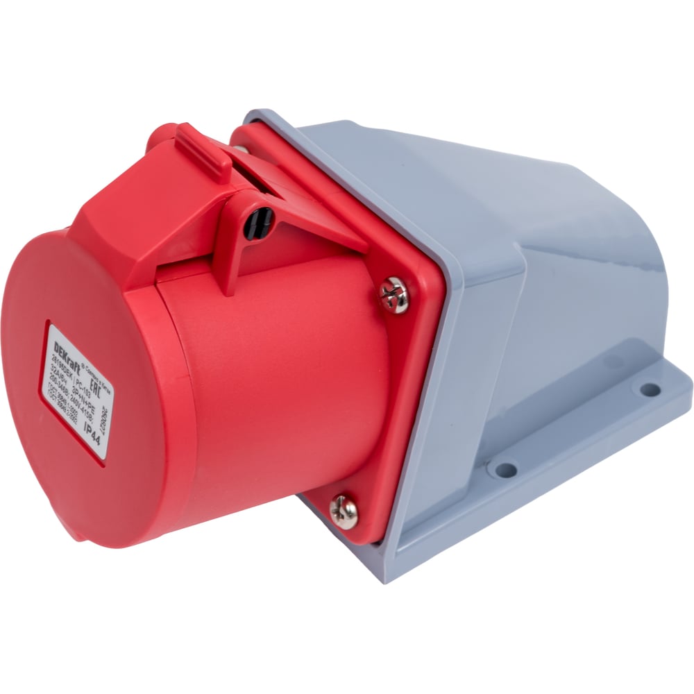 Изображение товара Розетка Dekraft стационарная 3Р+РЕ+N 32А 380В IP44 РС-103