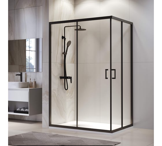 Изображение товара Душевой уголок RGW 90*100*195 PA-246-B, прямоугольник, черный, прозрачное стекло 6 мм, Easy Clean 030824690-14