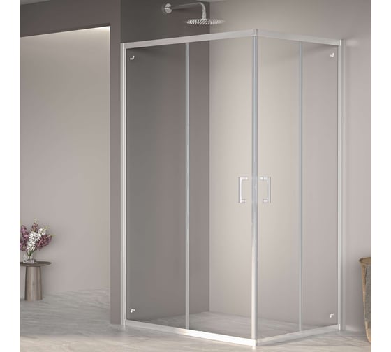 Изображение товара Душевой уголок RGW 80*120*195 PA-040, прямоугольник, хром, прозрачное стекло 6 мм, Easy Clean 3508104082-11