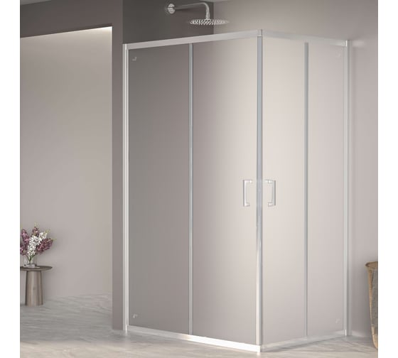 Изображение товара Душевой уголок RGW 80*120*195 PA-040, прямоугольник, хром, матовое стекло 6 мм, Easy Clean 3508104082-21