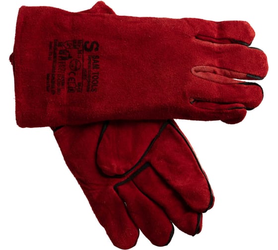 Изображение товара Перчатки сварочные SAMGRUPP красные, краги, р 14/3XL, 120 пар SAMC-070000001-120