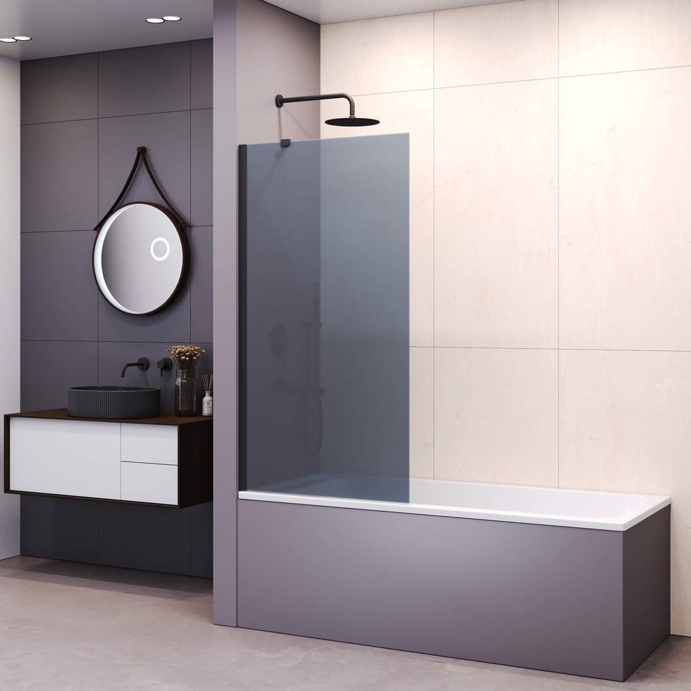 Изображение товара Шторка на ванну RGW 80*150 SC-151-B черный, тонированное(серое) стекло 8 мм, Easy Clean 351115108-34