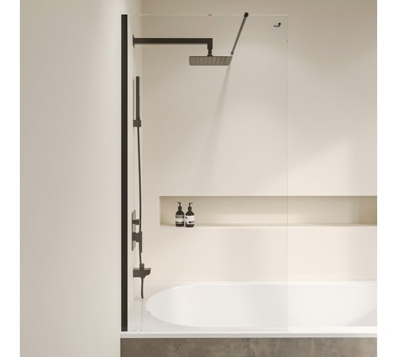 Изображение товара Шторка на ванну RGW 90*150 SC-051-B черный, тонированное(серое) стекло 8 мм, Easy Clean 351105109-34