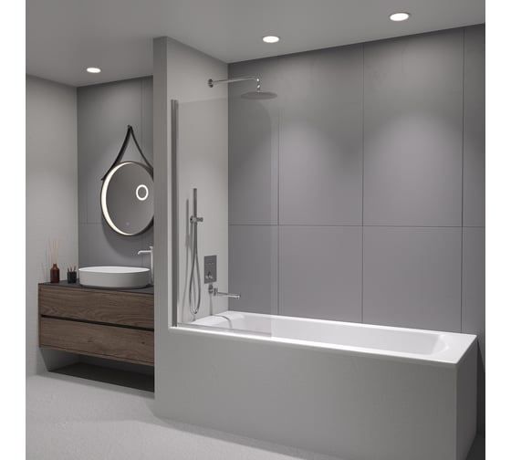 Изображение товара Шторка на ванну RGW 60*150 SC-109 хром, прозрачное стекло 6 мм 411110906-11