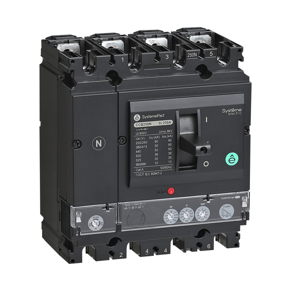 Изображение товара Автоматический выключатель Systeme Electric SYSTEMEPACT CCB100 36KA 4P4D S2.2 100A SPC100F10022L4DF