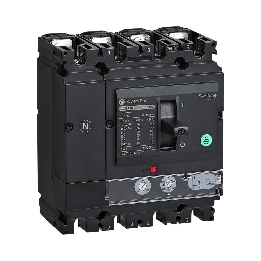 Изображение товара Автоматический выключатель Systeme Electric SYSTEMEPACT CCB100 50KA 4P4D TMD32 SPC100N032L4DF