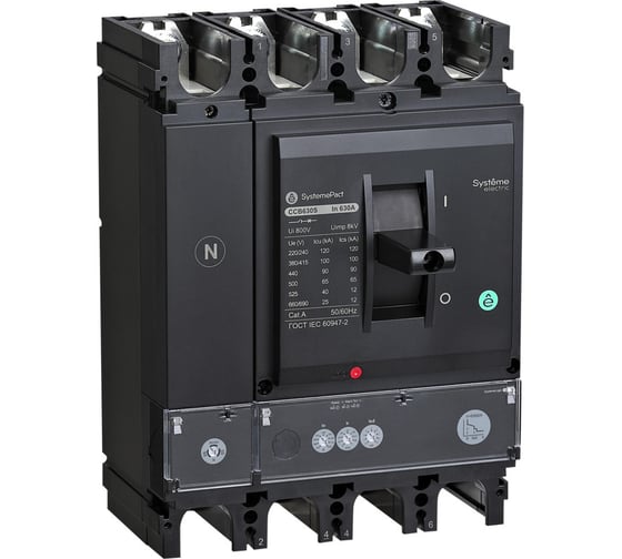 Изображение товара Автоматический выключатель Systeme Electric SYSTEMEPACT CCB400 36KA 4P4D S2.3 400A SPC400F40023L4DF