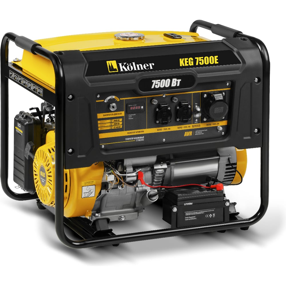 Изображение товара Бензиновый генератор Kolner KEG 7500E 7.5 кВт, 220В, 50Гц