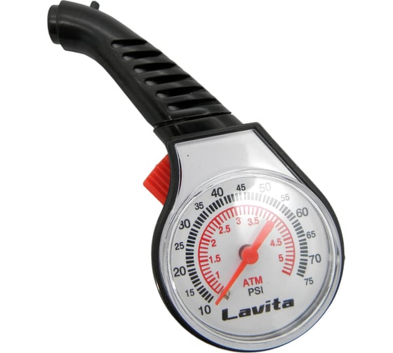 Изображение товара Манометр автомобильный LAVITA 5 атм., корпус пластик LAVITA LA PM1007