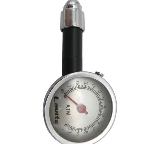 Изображение товара Манометр автомобильный LAVITA 7.5 атм., корпус металл LAVITA LA PM1006
