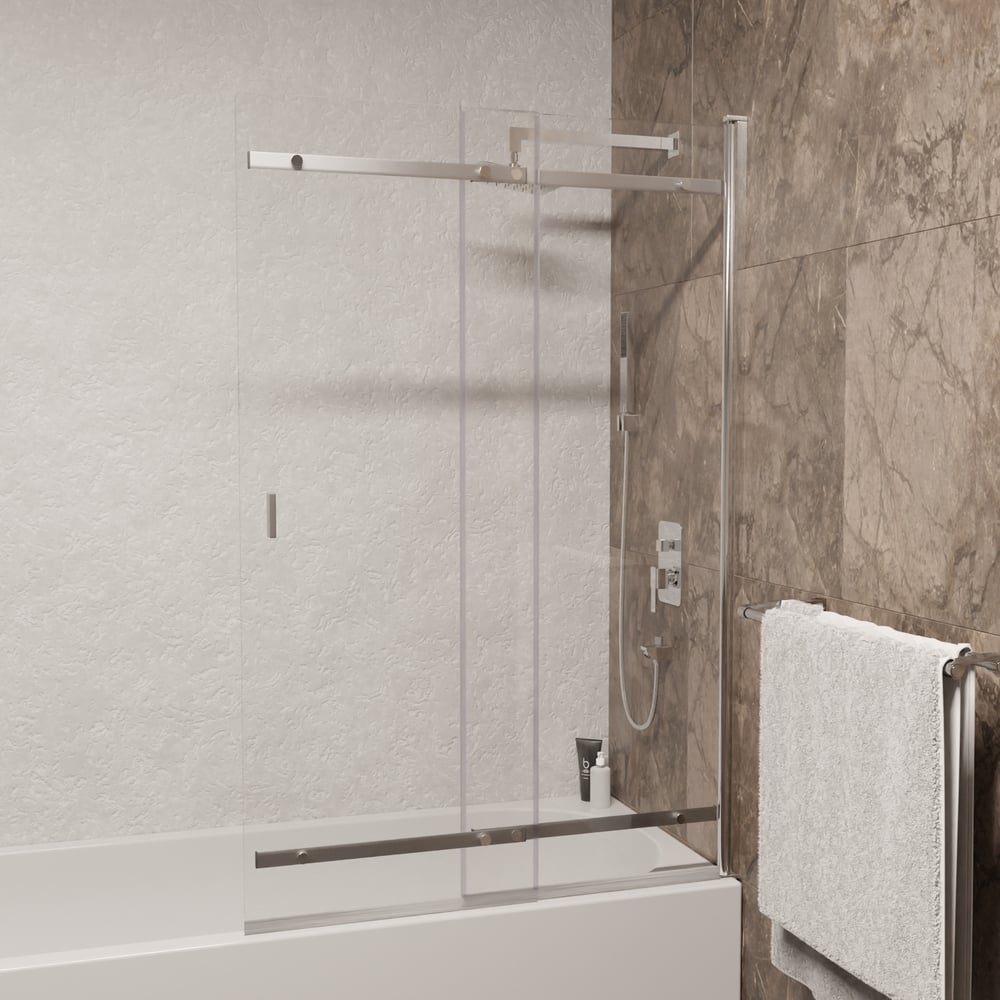 Изображение товара Шторка на ванну RGW 100*150 SC-44 хром, прозрачное стекло 6 мм, Easy 03114410-11