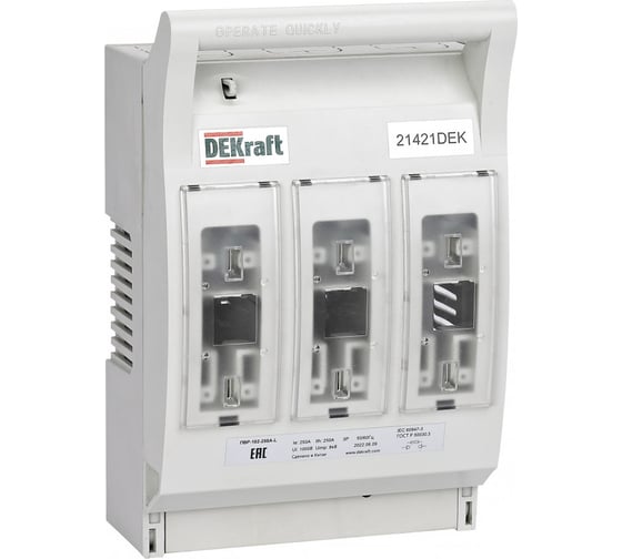 Изображение товара ПВР Dekraft горизонтальный, 250А, 3ф отключение, ПВР-102 21421DEK