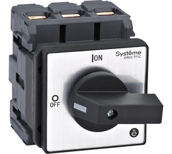 Изображение товара Выключатель разъединитель Systeme Electric 3P 100A IP20, с черной рукояткой на дверцу, 4 винтами MSD100320B