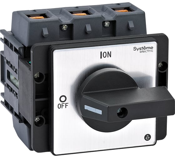 Изображение товара Выключатель разъединитель Systeme Electric 3P 175A IP20, с черной рукояткой на дверцу, 4 винтами MSD175320B