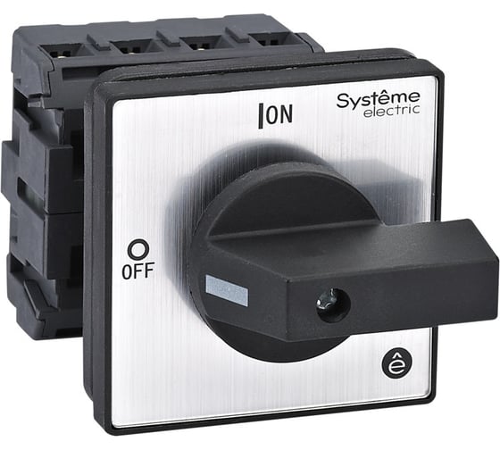 Изображение товара Выключатель разъединитель Systeme Electric 4P 32A IP20, с черной рукояткой на дверцу, 4 винтами MSD32420B