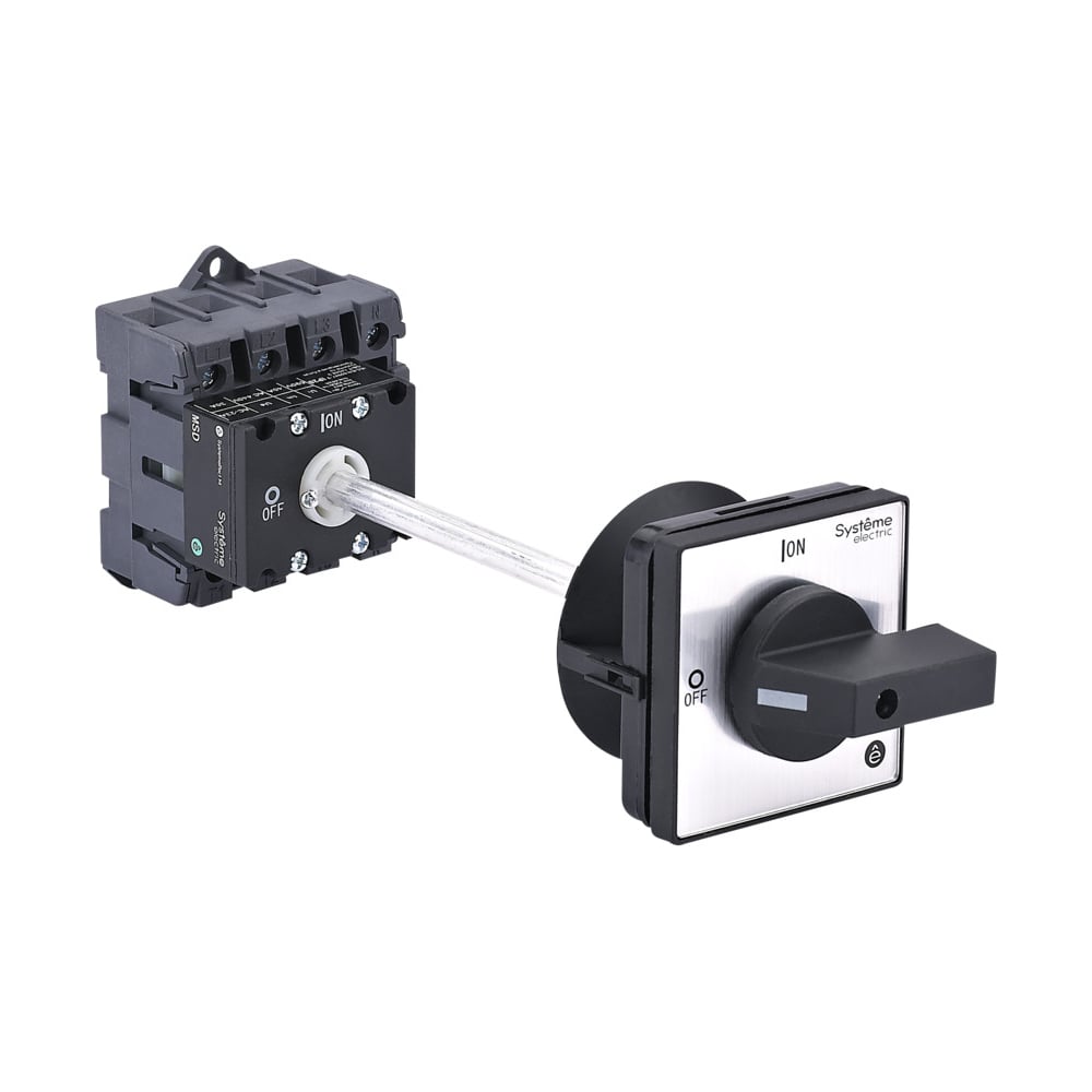 Изображение товара Выключатель разъединитель Systeme Electric 4P 40A IP20 на DIN-рейке с рукояткой