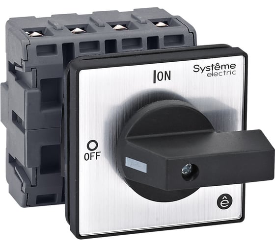 Изображение товара Выключатель разъединитель Systeme Electric 4P 63A IP20, с черной рукояткой на дверцу, 4 винтами MSD63420B