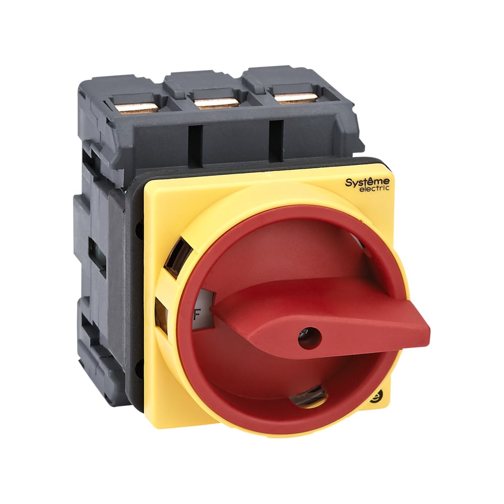 Изображение товара Выключатель разъединитель Systeme Electric 3P 80A IP20 с замком и красной рукояткой