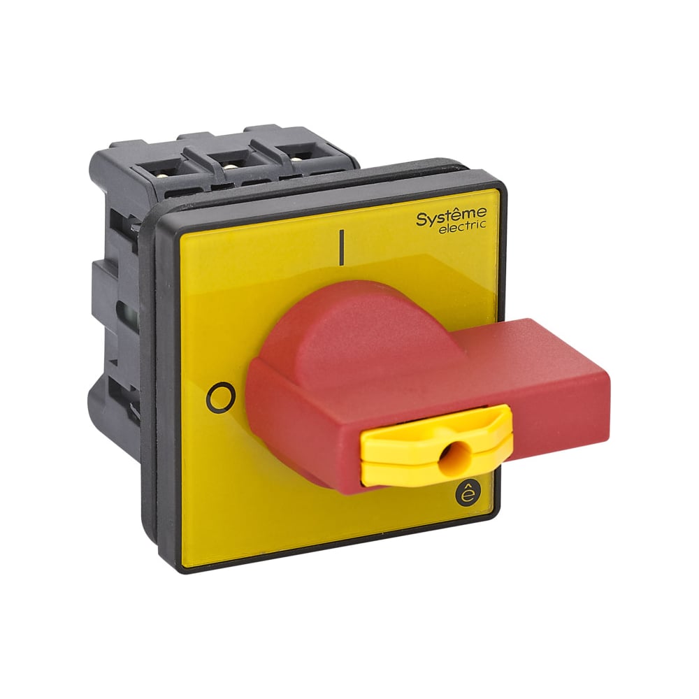 Выключатель разъединитель Systeme Electric 3P 32A IP20, с красной рукояткой на дверцу, 4 винта, 1 замок MSD32360R