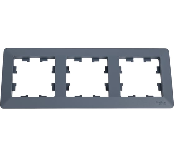 Изображение товара 3-постовая рамка Systeme Electric ATLASDESIGN AIR ГРИФЕЛЬ/дымчатый черный ATN220703