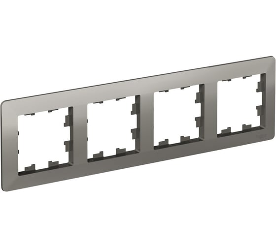 Изображение товара 4-постовая рамка Systeme Electric ATLASDESIGN AIR СТАЛЬ/дымчатый черный ATN220904