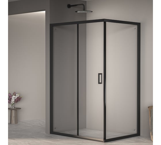 Изображение товара Душевой уголок RGW 80*100*190 PA-245-B, прямоугольник, черный, прозрачное стекло 6 мм, Easy Clean 410824580-14