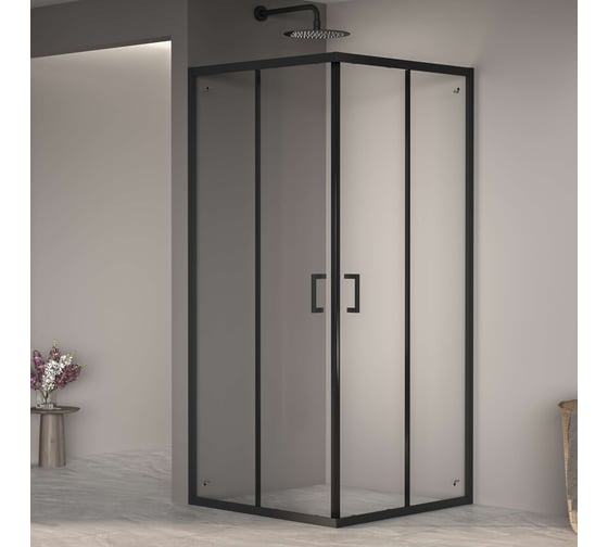 Изображение товара Душевой уголок RGW 70* 70*195 PA-030-B, квадрат, черный, прозрачное стекло 6 мм, Easy Clean 3508103077-14