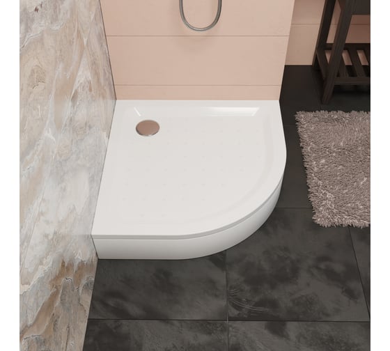 Изображение товара Душевой поддон RGW 100х100х3 h 22 STYLE белый/полукруг O 90 мм (FW5-8) 16180400-11