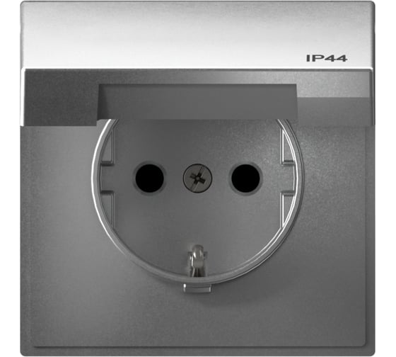 Изображение товара Розетка с заземлением со шторками c крышкой ArtGallery Systeme Electric 16А, IP44, быстрозажимные клеммы, механизм, Алюминий GAL440346S