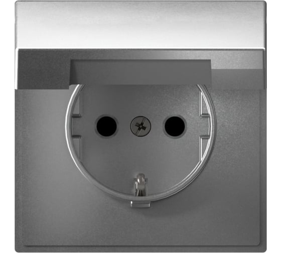 Изображение товара Розетка с заземлением со шторкой Systeme Electric ArtGallery, 16 А, IP20, механизм, быстрозажимная клемма, АЛЮМИНИЙ GAL000346S