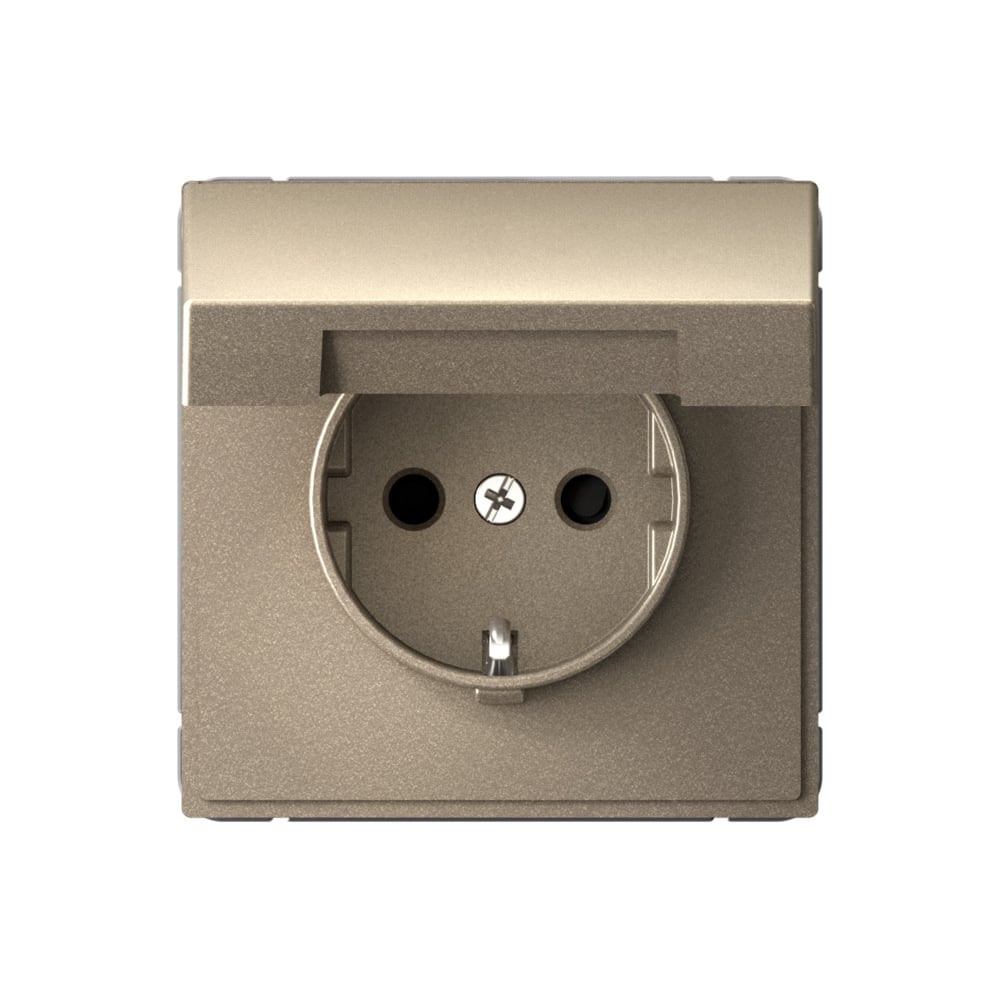Изображение товара Розетка Systeme Electric ARTGALLERY с заземлением и крышкой 16А IP20 шампань GAL000546S