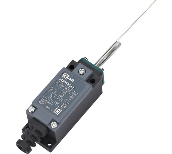 Изображение товара Концевой выключатель DEKraft КВ-302, 1НО1НЗ, "Кошачий ус" 34018DEK