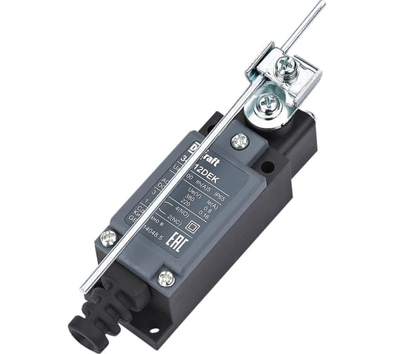 Изображение товара Концевой выключатель пластиковый Dekraft 1НО1НЗ Вращающийся стержень регулируемой длины 34012DEK