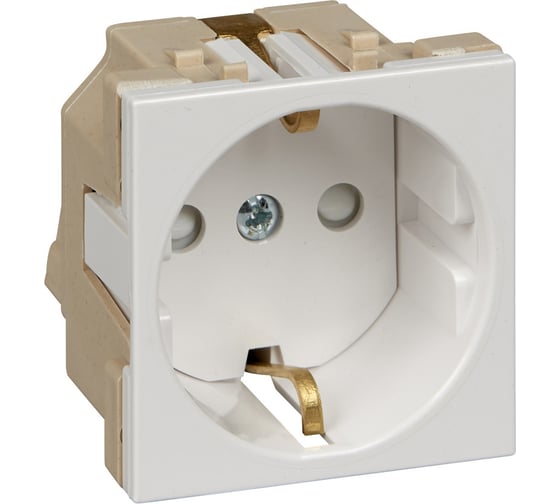 Изображение товара Розетка Systeme Electric В45 С/У С ЗК, для кабель-канала, 250В, 16А, защитные шторки, белый RN16-113-B