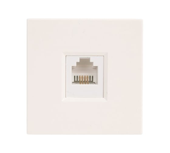 Изображение товара Розетка телефонная Systeme Electric В45 СУ для кабель-канала, белый RAL9010 RIN-144T-BE