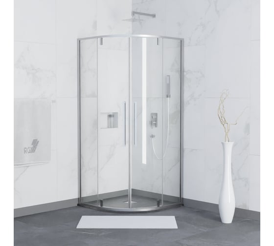 Изображение товара Душевой уголок RGW 100*100*200 SV-53, полукруг, хром, прозрачное стекло 6 мм 06325300-11