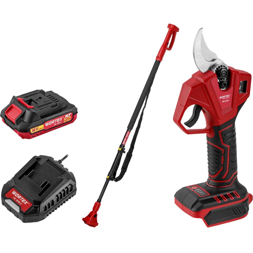 Изображение товара Аккумуляторный секатор WORTEX CBS 2030 с телескопической штангой