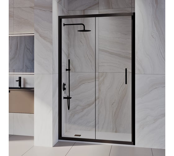 Изображение товара Душевая дверь RGW 90*190 PA-21-B Чёрный/Прозрачное/5 мм (Easy) 06082109-14