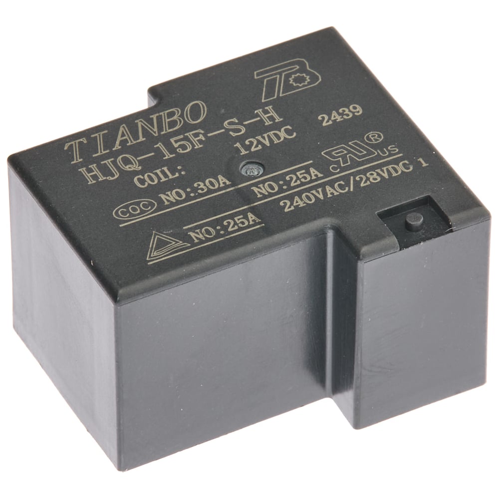 Изображение товара Реле электромагнитное Tianbo RELAY HJQ-15F-12VDC-S-H на 30А