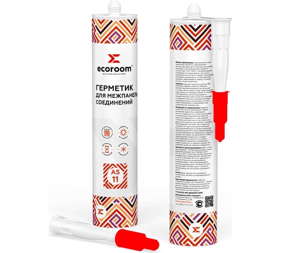 Изображение товара Герметик акриловый ECOROOM AS-11 для межпанельных швов, белый, 310 мл 7137/Бел