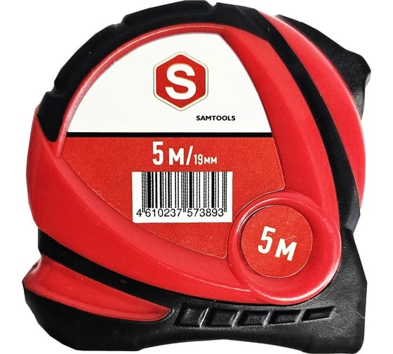 Изображение товара Рулетка SAMGRUPP 5 м с прорезиненным корпусом PREMIUM (упаковка 60 шт) SAMC-063100500-60