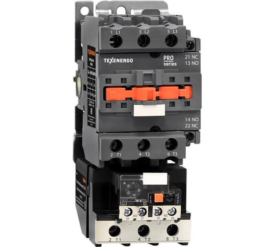Изображение товара Пускатель магнитный Texenergo ПМ12- 040200 380В 25А УХЛ4 1з+1р Класс Б EURO PM1K040Q7-C10-R25-K200
