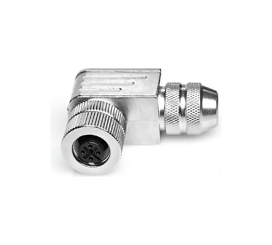 Изображение товара Соединитель клеммный VELLEDQ M12P-F04S, Розетка, Угловой с клеммником, Латунь 4-PIN IP65250 AC/DC, 08-00024711