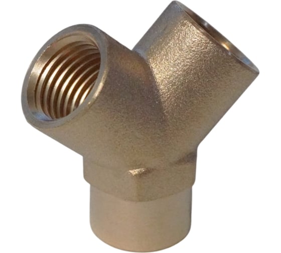 Изображение товара Фитинг Y - образный WIEDERKRAFT резьба 1/4 PT, F-F-F (внутренний), латунь WDK-20FF