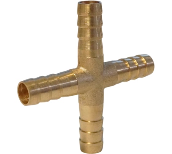 Изображение товара Штуцер соединительный WIEDERKRAFT X-образный елочка для шлангов 8 мм, латунь WDK-24PHB